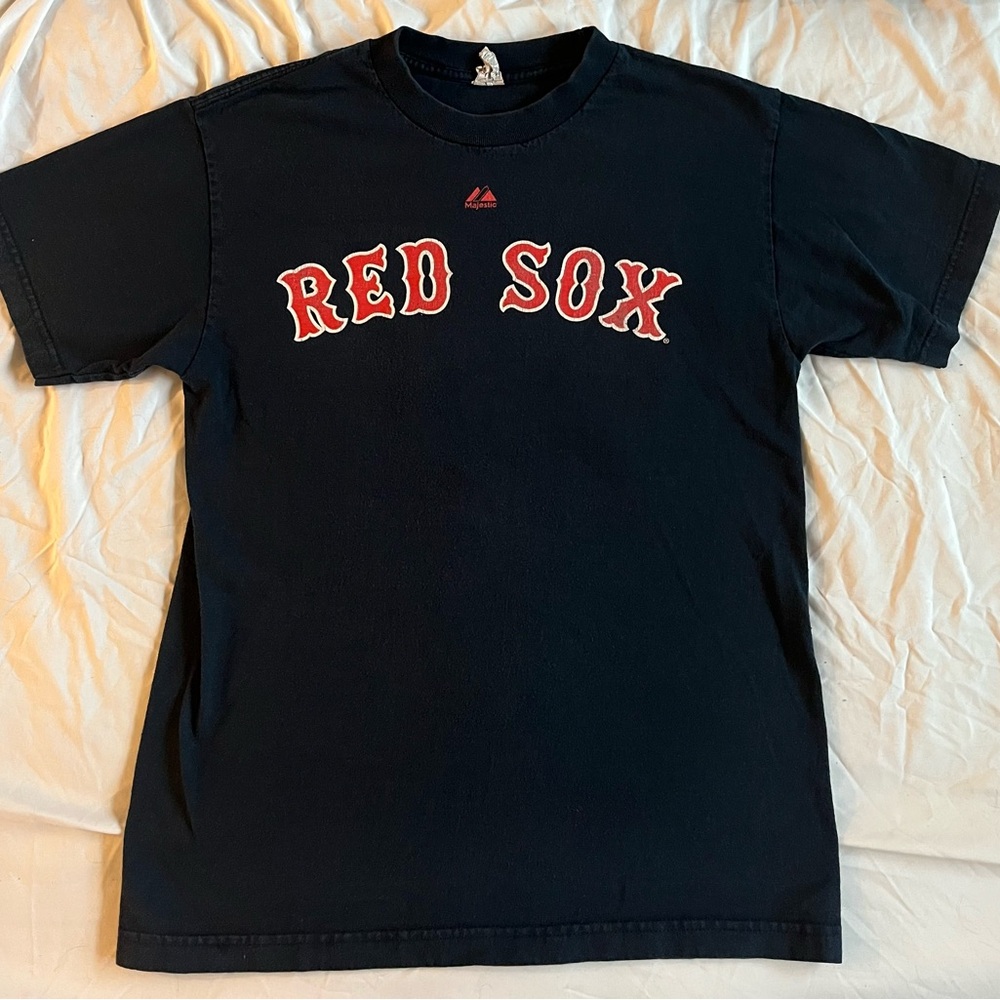 Red Sox Majestic Blue and Red Short Sleeve Tee